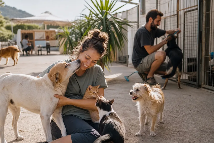 Mensch mit Hund auf Mallorca — Tiernetzwerk und Hilfe vor Ort